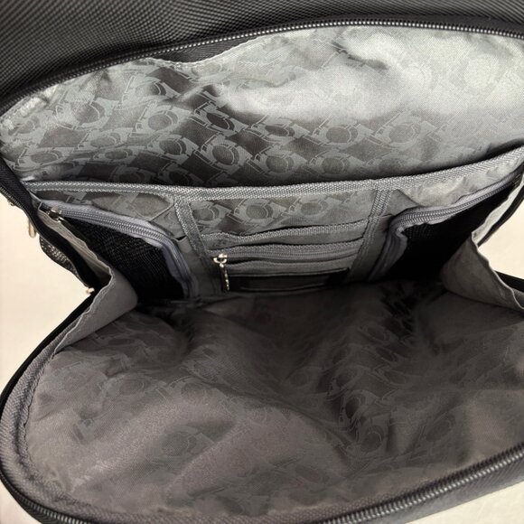 Kenneth Cole Reaction Backpack Laptop Canvas Slim Black Bag - Picture 7 of 14